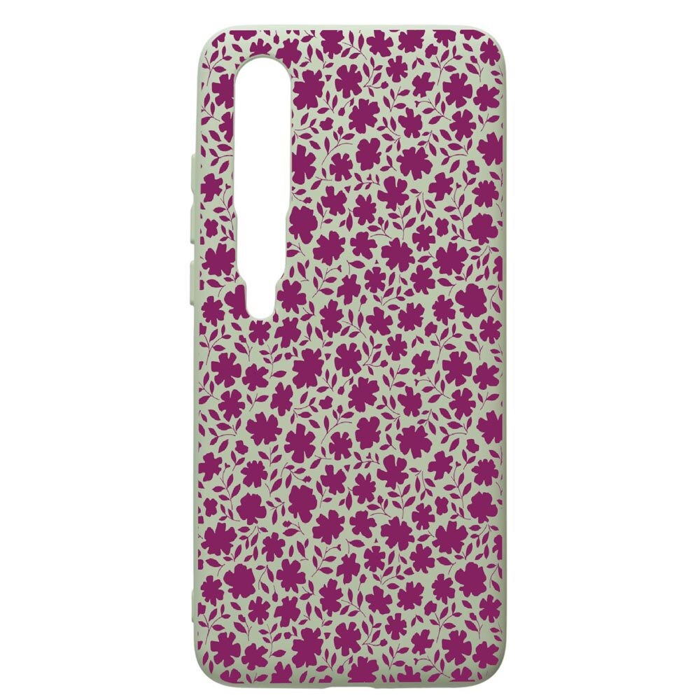 Husa de protectie Xiaomi Mi 10 / Mi 10 Pro, Flowers Pattern, silicon, cu interiorul din material textil, protectie camera, Beryl, PGR627