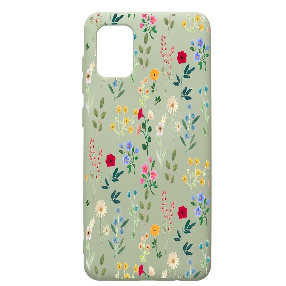 Husa de protectie Samsung Galaxy A71, Spring Flowers, silicon, cu interiorul din material textil, protectie camera, Beryl, PGR635