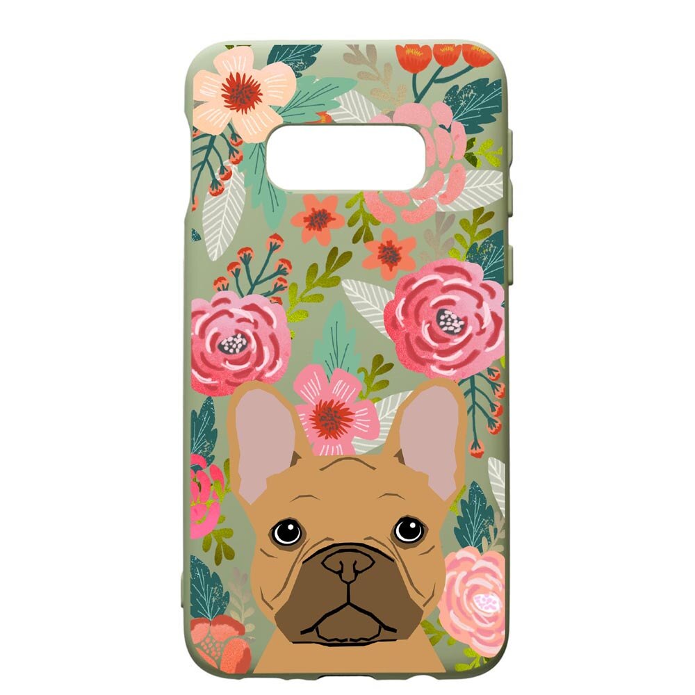 Husa de protectie Samsung Galaxy S10, Dog In Flowers, silicon, cu interiorul din material textil, protectie camera, Beryl, PGR637