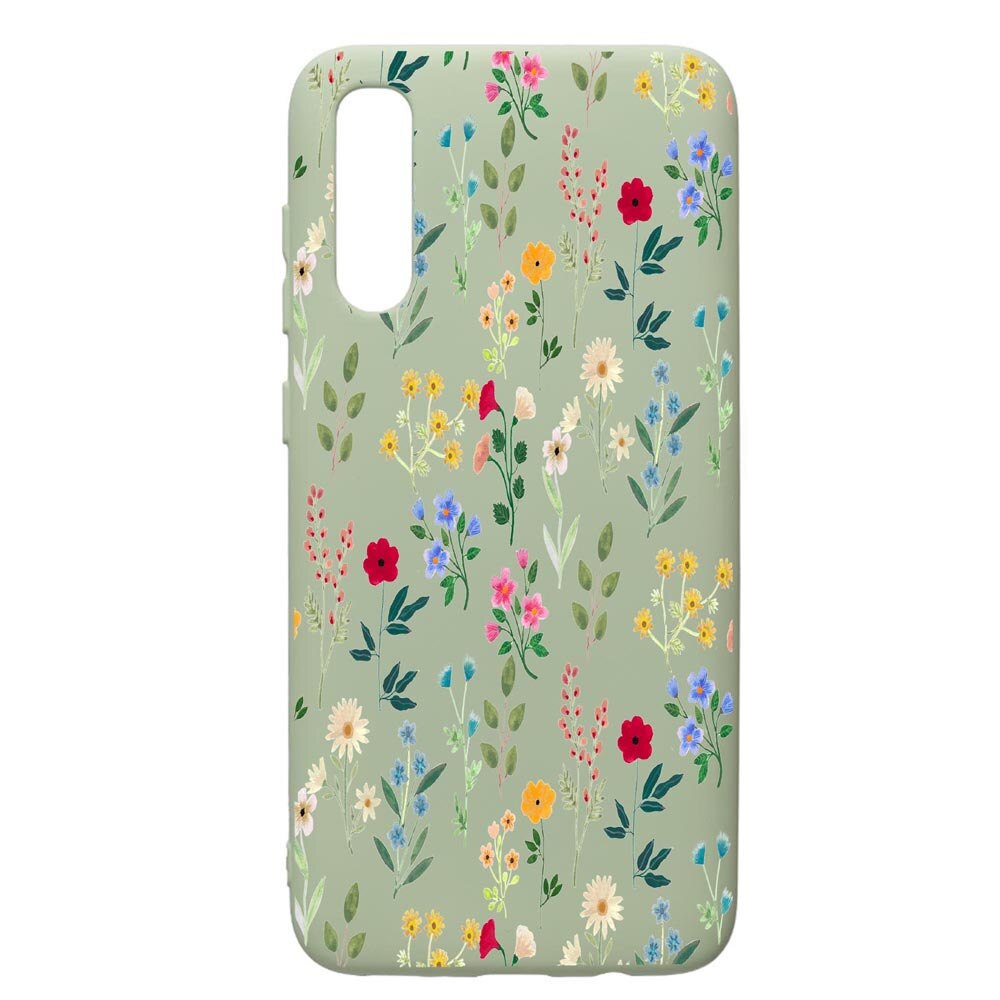 Husa de protectie Samsung Galaxy A70, Spring Flowers, silicon, cu interiorul din material textil, protectie camera, Beryl, PGR635
