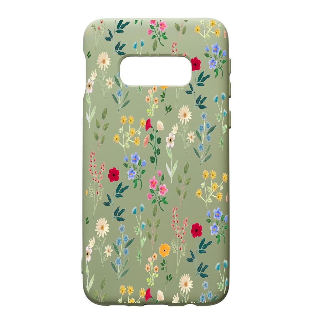 Husa de protectie Samsung Galaxy S10, Spring Flowers, silicon, cu interiorul din material textil, protectie camera, Beryl, PGR635