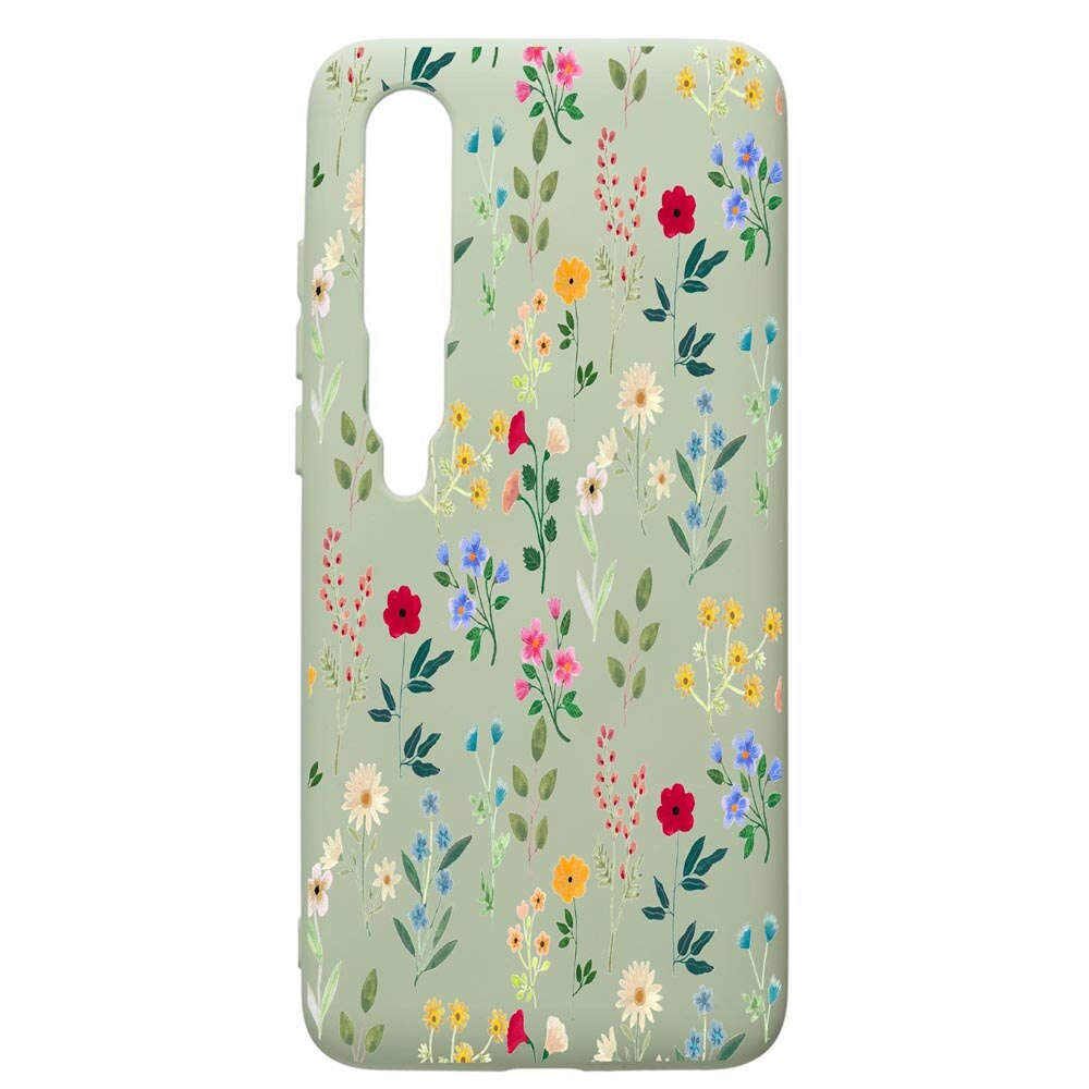 Husa de protectie Xiaomi Mi 10 / Mi 10 Pro, Spring Flowers, silicon, cu interiorul din material textil, protectie camera, Beryl, PGR635