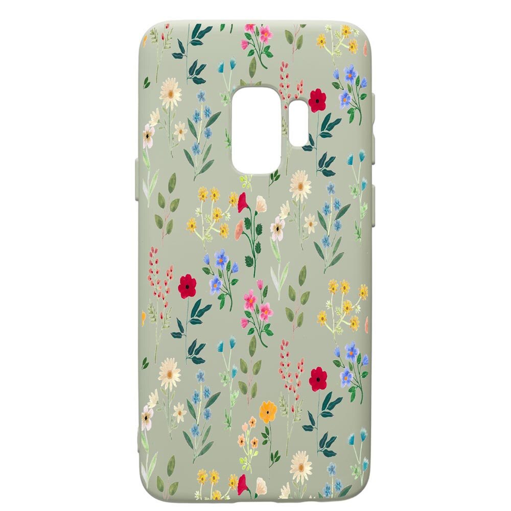 Husa de protectie Samsung Galaxy S9, Spring Flowers, silicon, cu interiorul din material textil, protectie camera, Beryl, PGR635