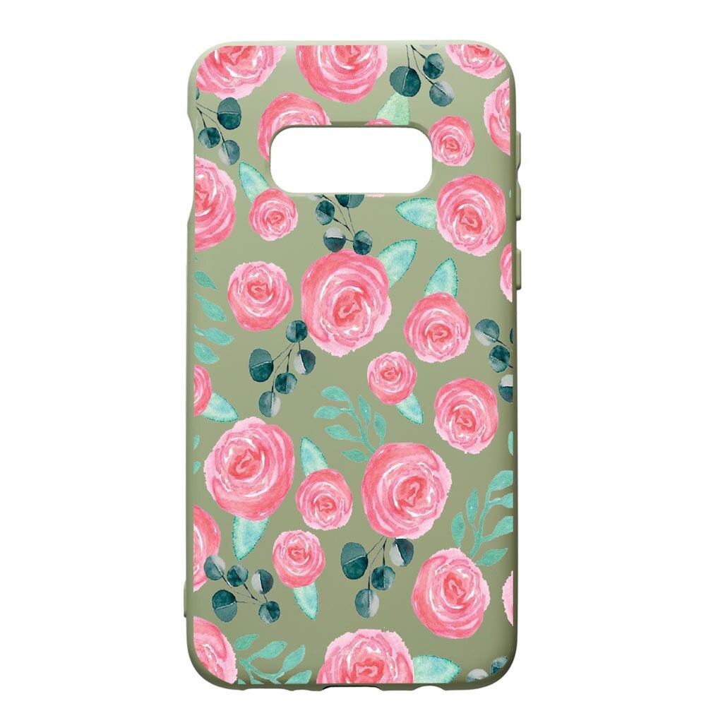Husa de protectie Samsung Galaxy S10, Rose Pattern, silicon, cu interiorul din material textil, protectie camera, Beryl, PGR640