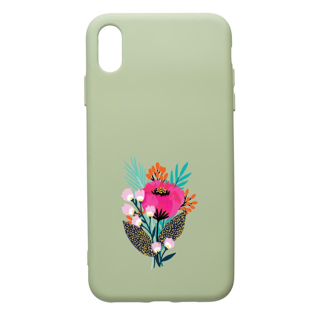Husa de protectie Samsung Galaxy A10, Flowers, silicon, cu interiorul din material textil, protectie camera, Beryl, PGR641