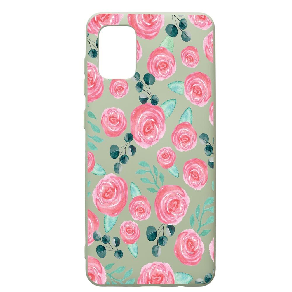 Husa de protectie Samsung Galaxy A71, Rose Pattern, silicon, cu interiorul din material textil, protectie camera, Beryl, PGR640