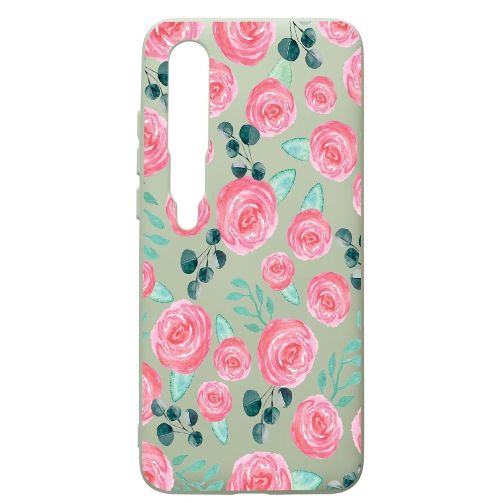 Husa de protectie Xiaomi Mi 10 / Mi 10 Pro, Rose Pattern, silicon, cu interiorul din material textil, protectie camera, Beryl, PGR640