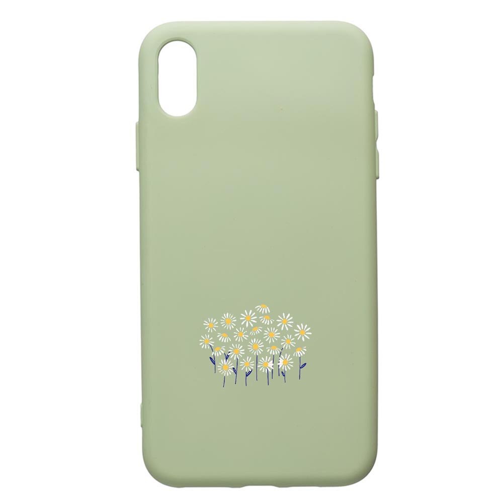 Husa de protectie Apple iPhone XS Max, Little Flowers, silicon, cu interiorul din material textil, protectie camera, Beryl, PGR642