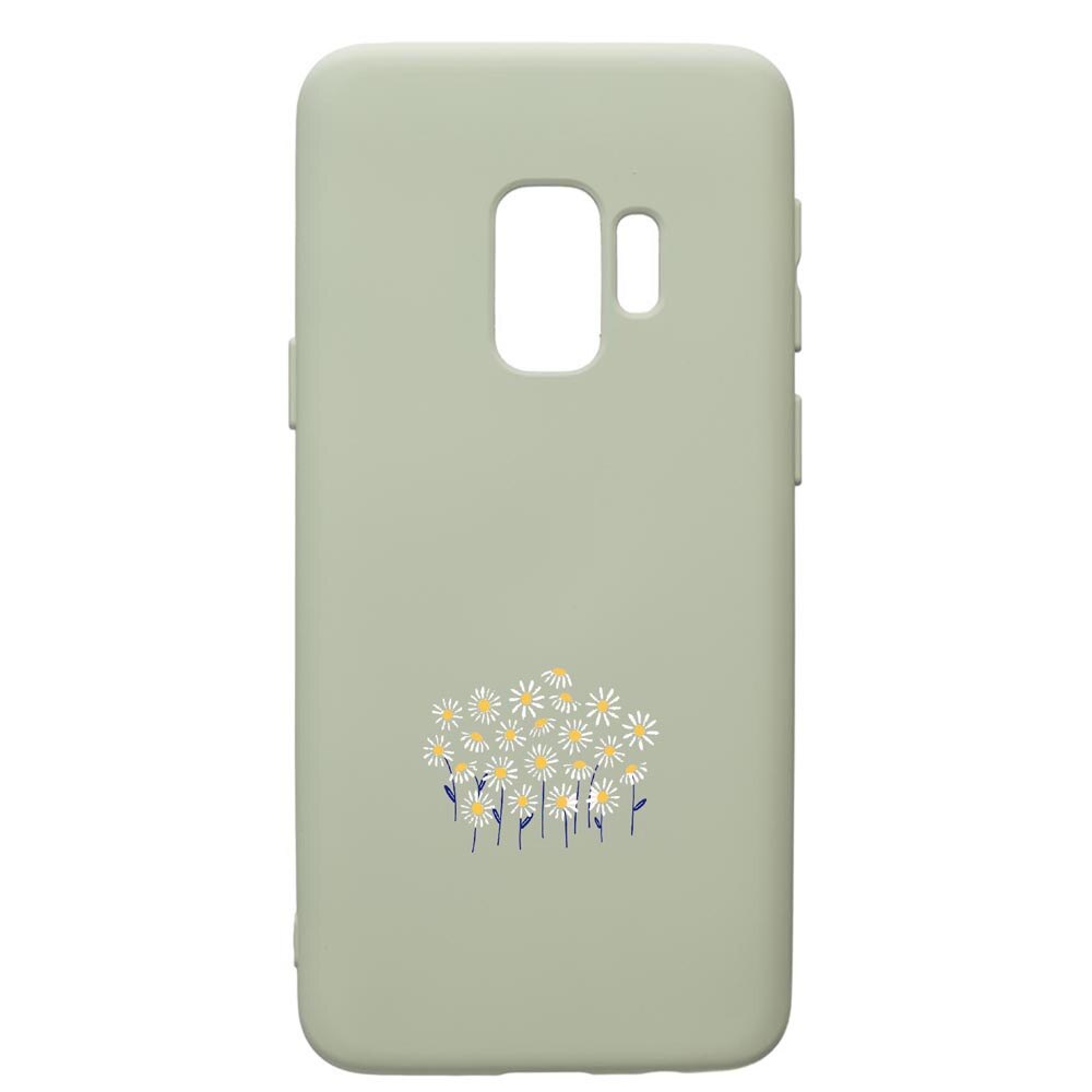 Husa de protectie Samsung Galaxy S9, Little Flowers, silicon, cu interiorul din material textil, protectie camera, Beryl, PGR642