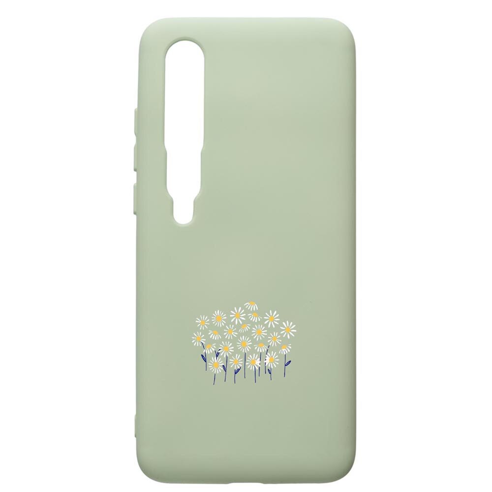 Husa de protectie Xiaomi Mi 10 / Mi 10 Pro, Little Flowers, silicon, cu interiorul din material textil, protectie camera, Beryl, PGR642