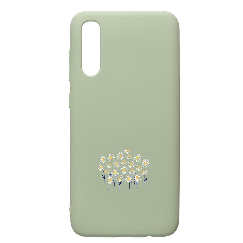 Husa de protectie Samsung Galaxy A70, Little Flowers, silicon, cu interiorul din material textil, protectie camera, Beryl, PGR642