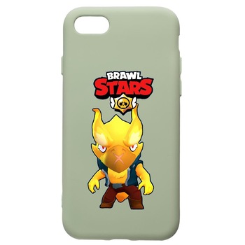 Husa de protectie Apple iPhone SE 2 / iPhone 8 / iPhone 7, Brawl Stars Phoenix Crow, silicon, cu interiorul din material textil, protectie camera, Beryl, PGR645 Husa de protectie Apple iPhone SE 2 / iPhone 8 / iPhone 7, Brawl Stars Phoenix Crow, silicon, cu interiorul din material textil, protectie camera, Beryl, PGR645