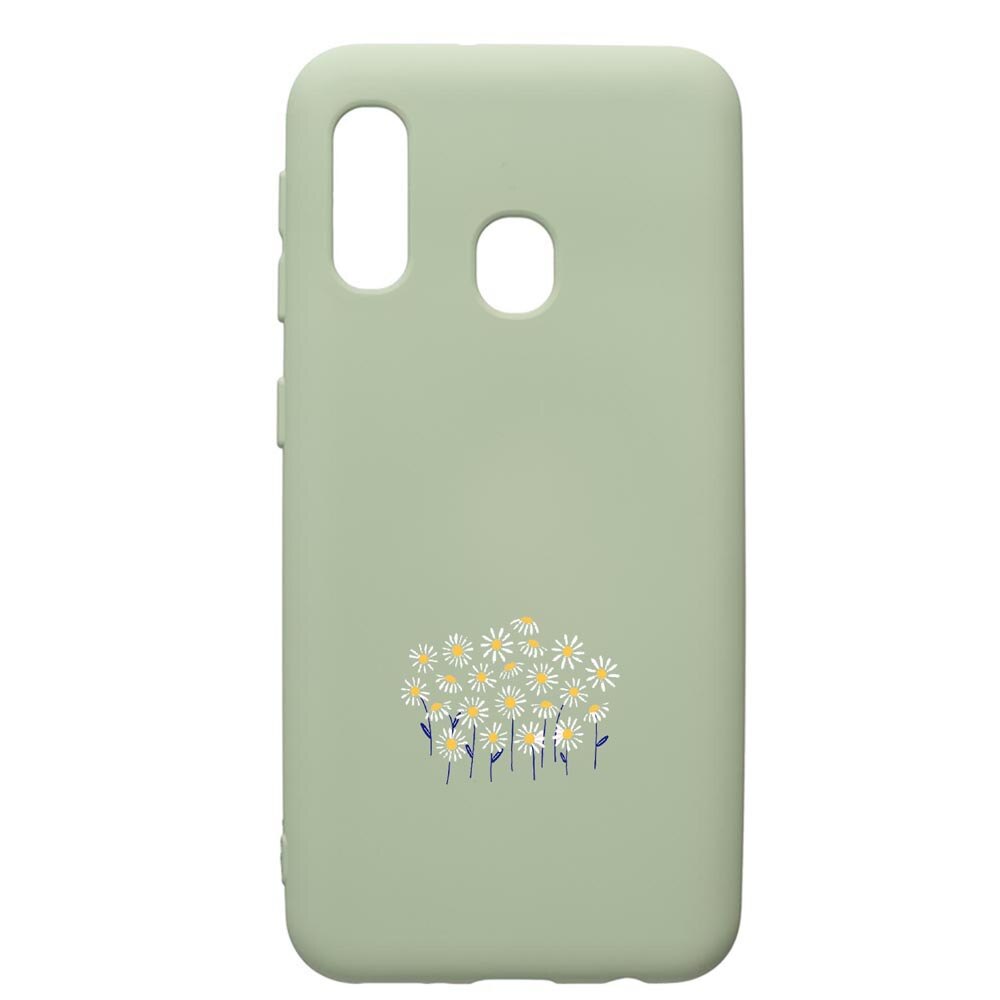 Husa de protectie Samsung Galaxy A40, Little Flowers, silicon, cu interiorul din material textil, protectie camera, Beryl, PGR642