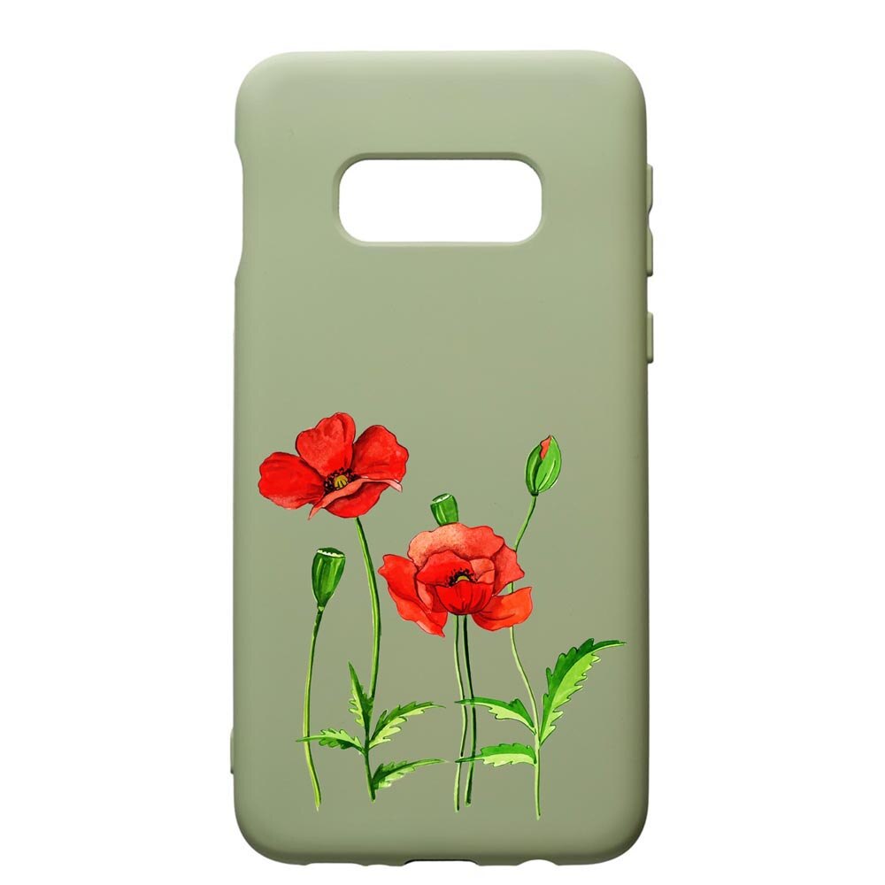 Husa de protectie Samsung Galaxy S10, Flowers, silicon, cu interiorul din material textil, protectie camera, Beryl, PGR643