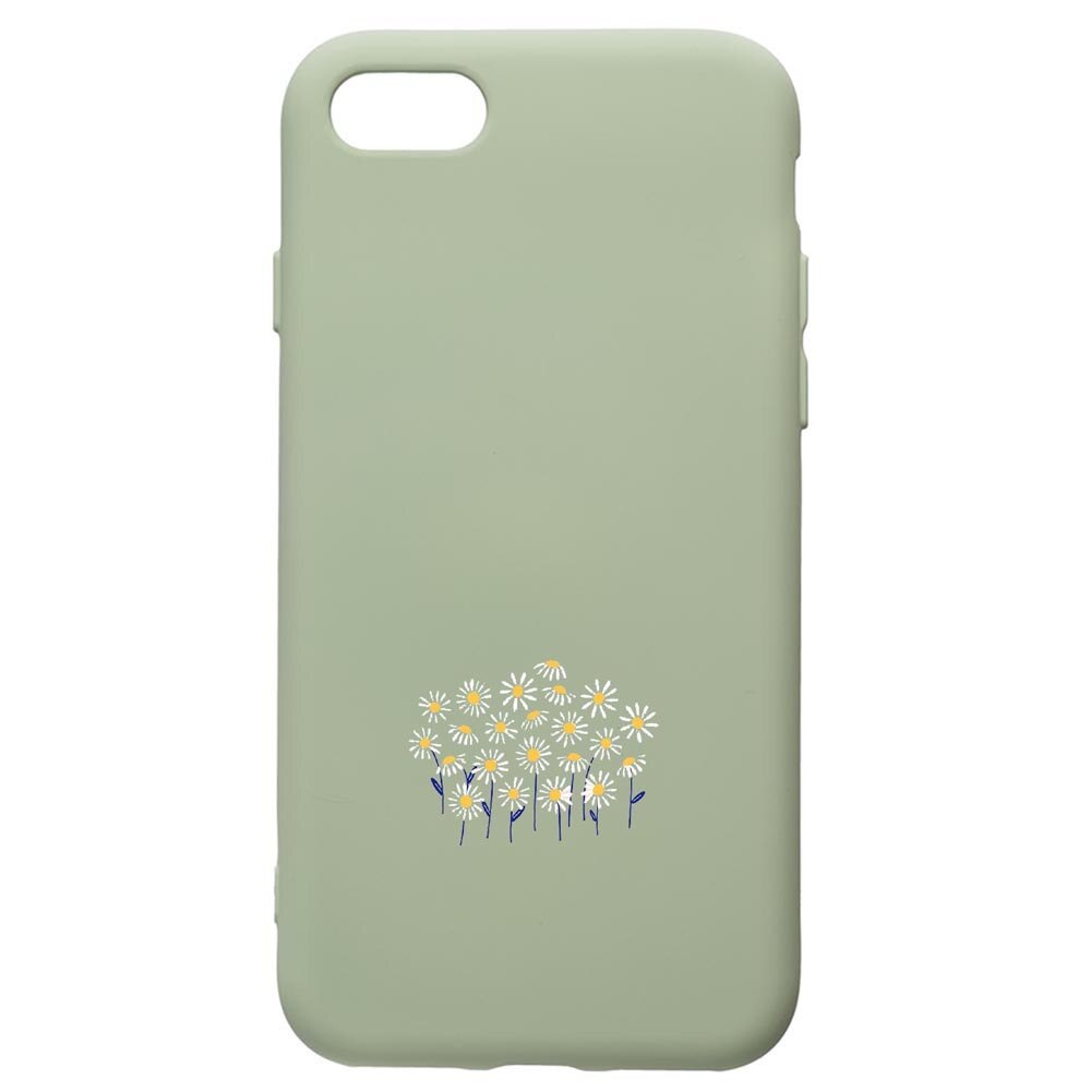 Husa de protectie Apple iPhone SE 2 / iPhone 8 / iPhone 7, Little Flowers, silicon, cu interiorul din material textil, protectie camera, Beryl, PGR642