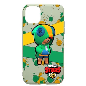 Husa de protectie Apple iPhone 11, Brawl Stars Leon, silicon, cu interiorul din material textil, protectie camera, Beryl, PGR647 Husa de protectie Apple iPhone 11, Brawl Stars Leon, silicon, cu interiorul din material textil, protectie camera, Beryl, PGR647