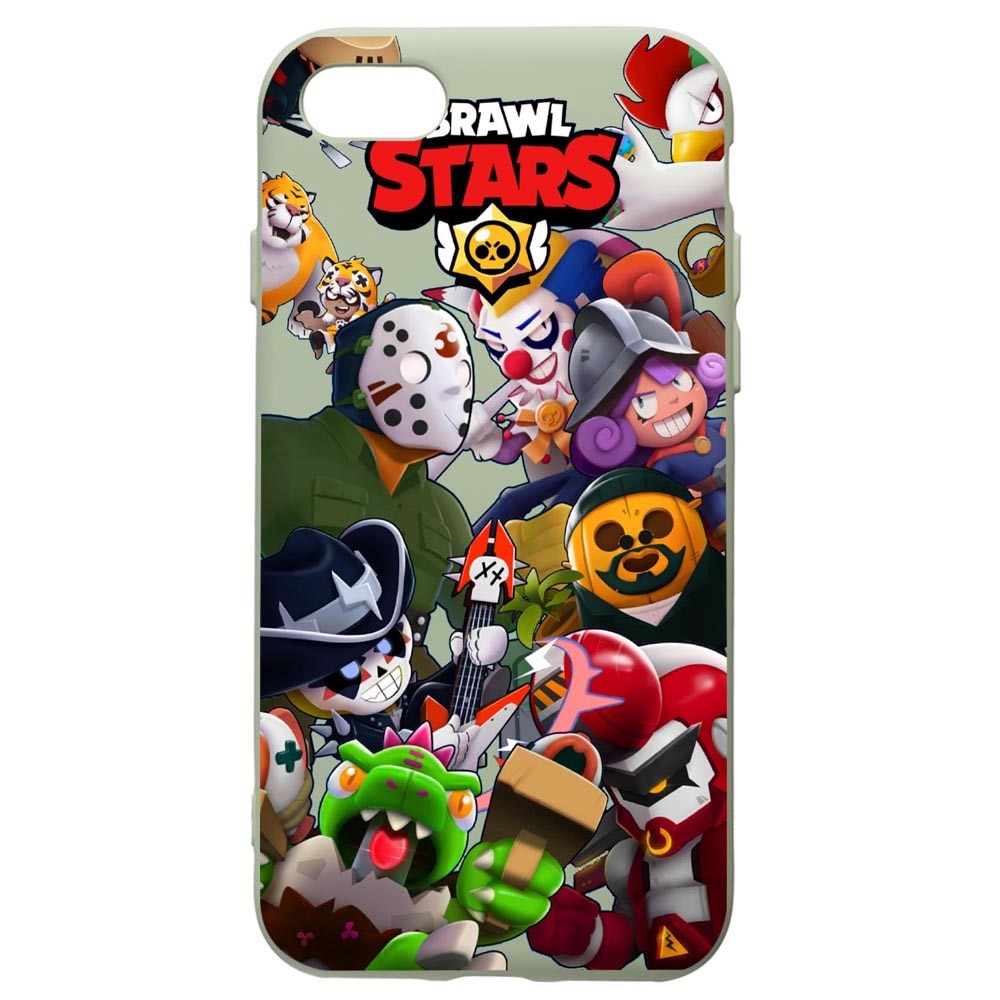 Husa de protectie Apple iPhone SE 2 / iPhone 8 / iPhone 7, Brawl Stars, silicon, cu interiorul din material textil, protectie camera, Beryl, PGR646