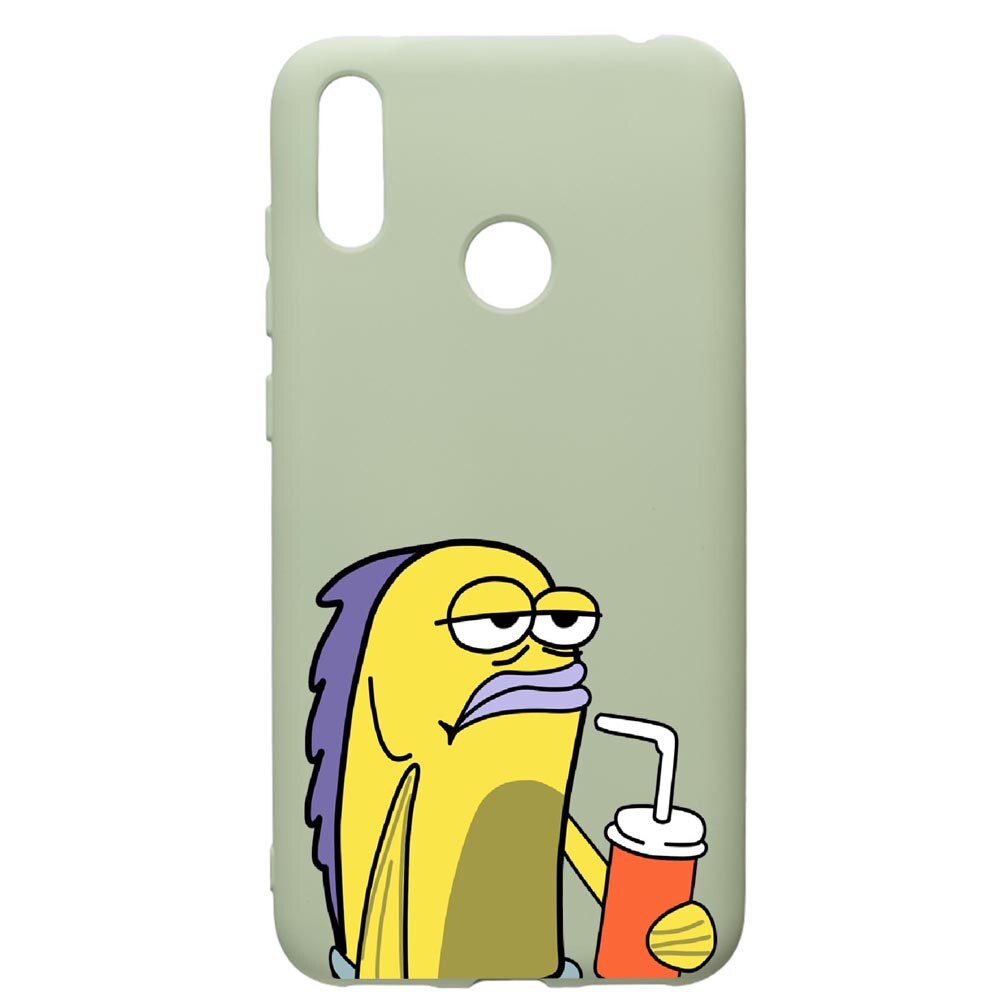 Husa de protectie Huawei Y7 2019, Meme, silicon, cu interiorul din material textil, protectie camera, Beryl, PGR652