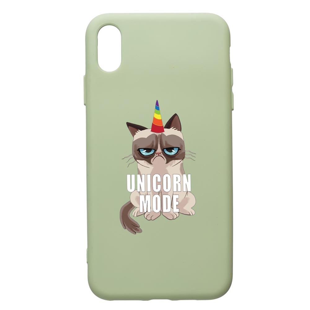 Husa de protectie Apple iPhone XS Max, Meme - Gumpy Unicorn Mode, silicon, cu interiorul din material textil, protectie camera, Beryl, PGR654