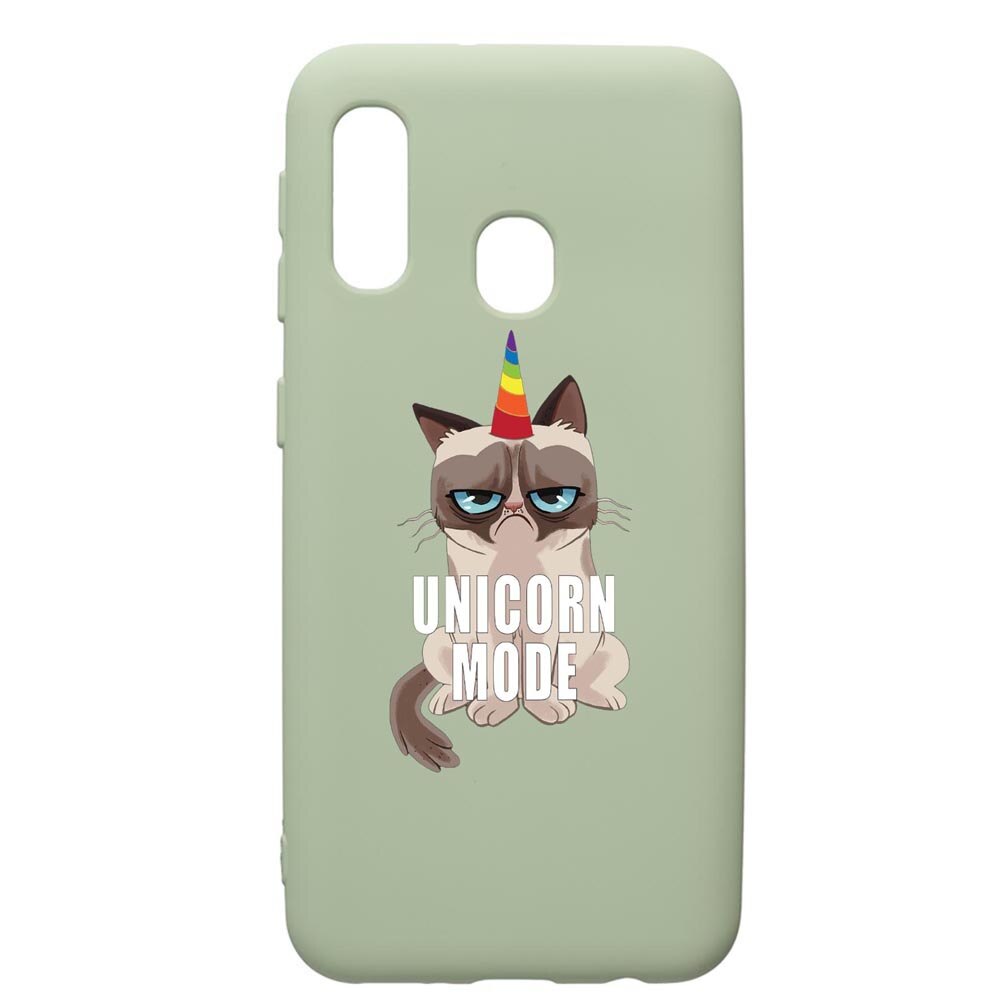 Husa de protectie Samsung Galaxy A40, Meme - Gumpy Unicorn Mode, silicon, cu interiorul din material textil, protectie camera, Beryl, PGR654