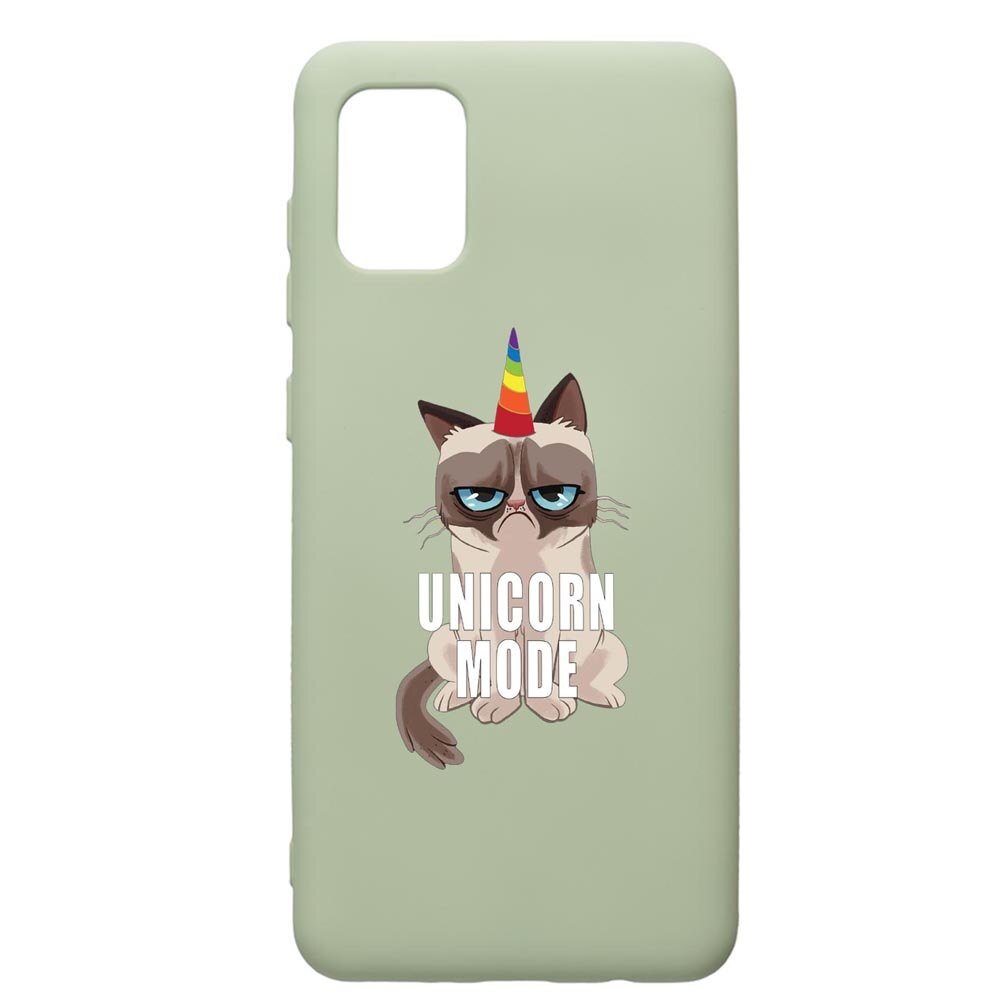 Husa de protectie Samsung Galaxy A71, Meme - Gumpy Unicorn Mode, silicon, cu interiorul din material textil, protectie camera, Beryl, PGR654
