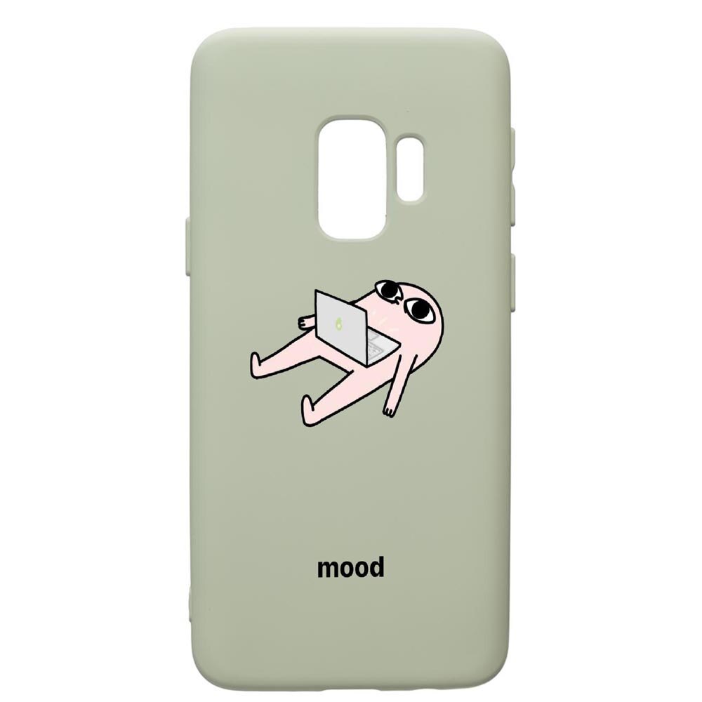 Husa de protectie Samsung Galaxy S9, Meme, silicon, cu interiorul din material textil, protectie camera, Beryl, PGR659