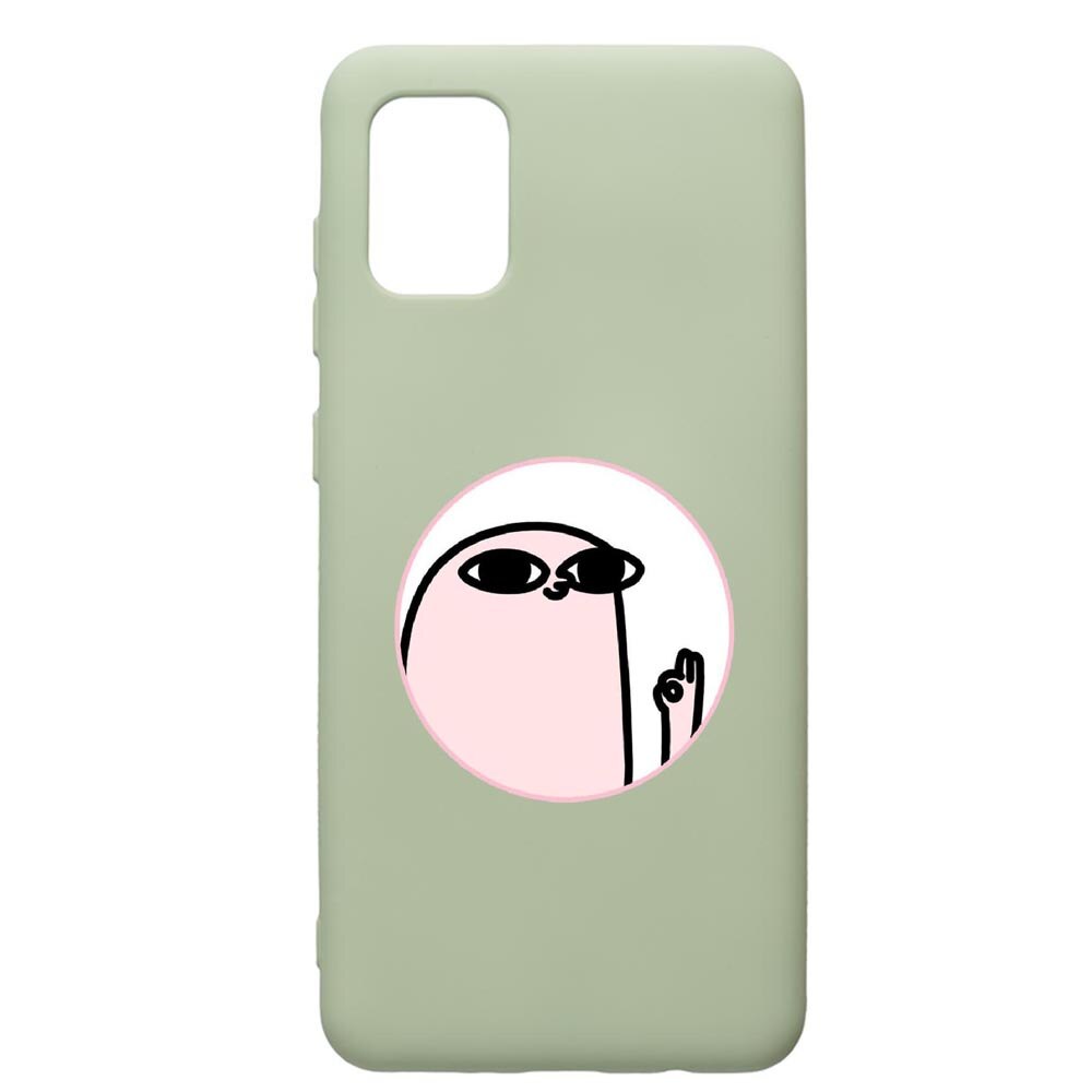 Husa de protectie Samsung Galaxy A41, Meme, silicon, cu interiorul din material textil, protectie camera, Beryl, PGR658