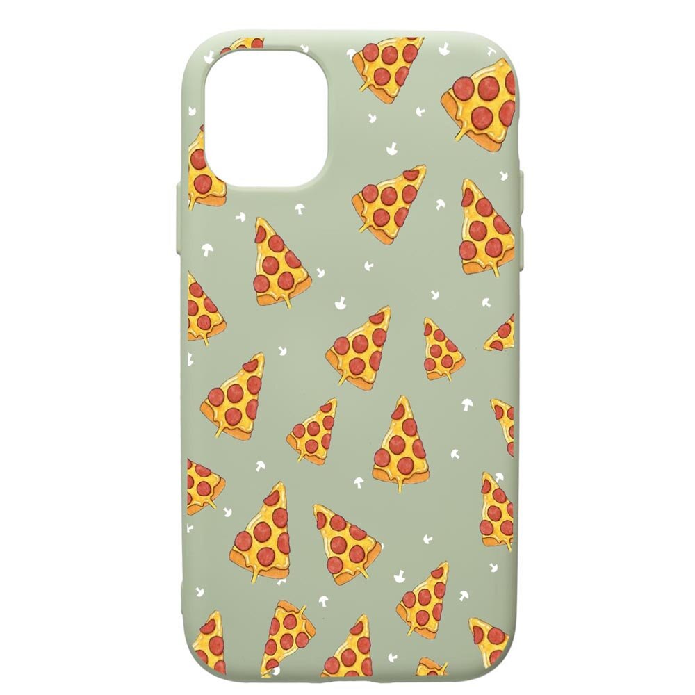 Husa de protectie Apple iPhone 12 Pro, Pizza, silicon, cu interiorul din material textil, protectie camera, Beryl, PGR665