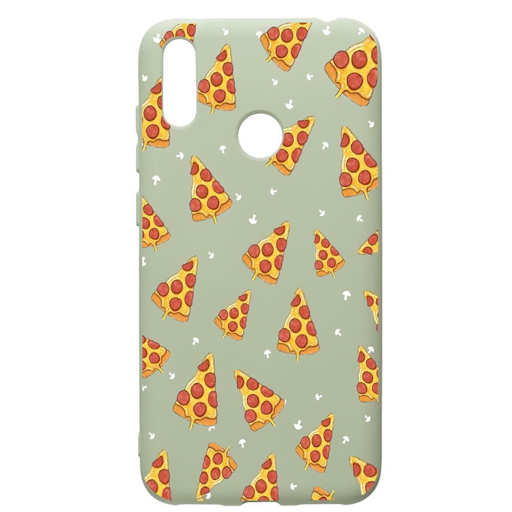 Husa de protectie Huawei Y7 2019, Pizza, silicon, cu interiorul din material textil, protectie camera, Beryl, PGR665