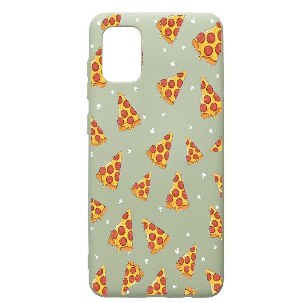 Husa de protectie Samsung Galaxy A71, Pizza, silicon, cu interiorul din material textil, protectie camera, Beryl, PGR665