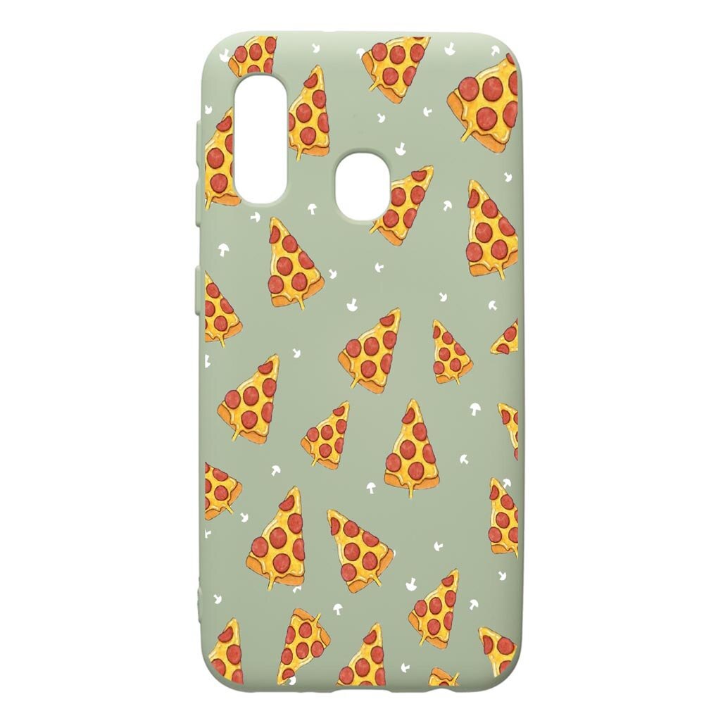 Husa de protectie Samsung Galaxy A40, Pizza, silicon, cu interiorul din material textil, protectie camera, Beryl, PGR665