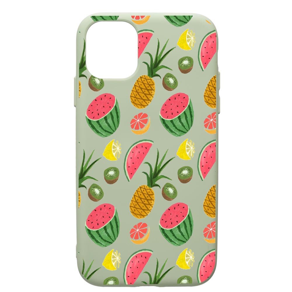 Husa de protectie Apple iPhone 11, Ananas, silicon, cu interiorul din material textil, protectie camera, Beryl, PGR666