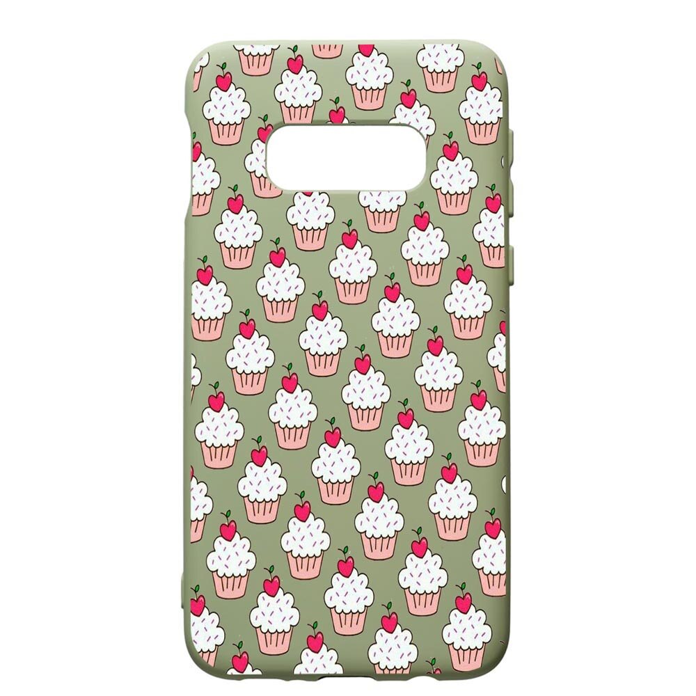 Husa de protectie Samsung Galaxy S10, Muffins, silicon, cu interiorul din material textil, protectie camera, Beryl, PGR668