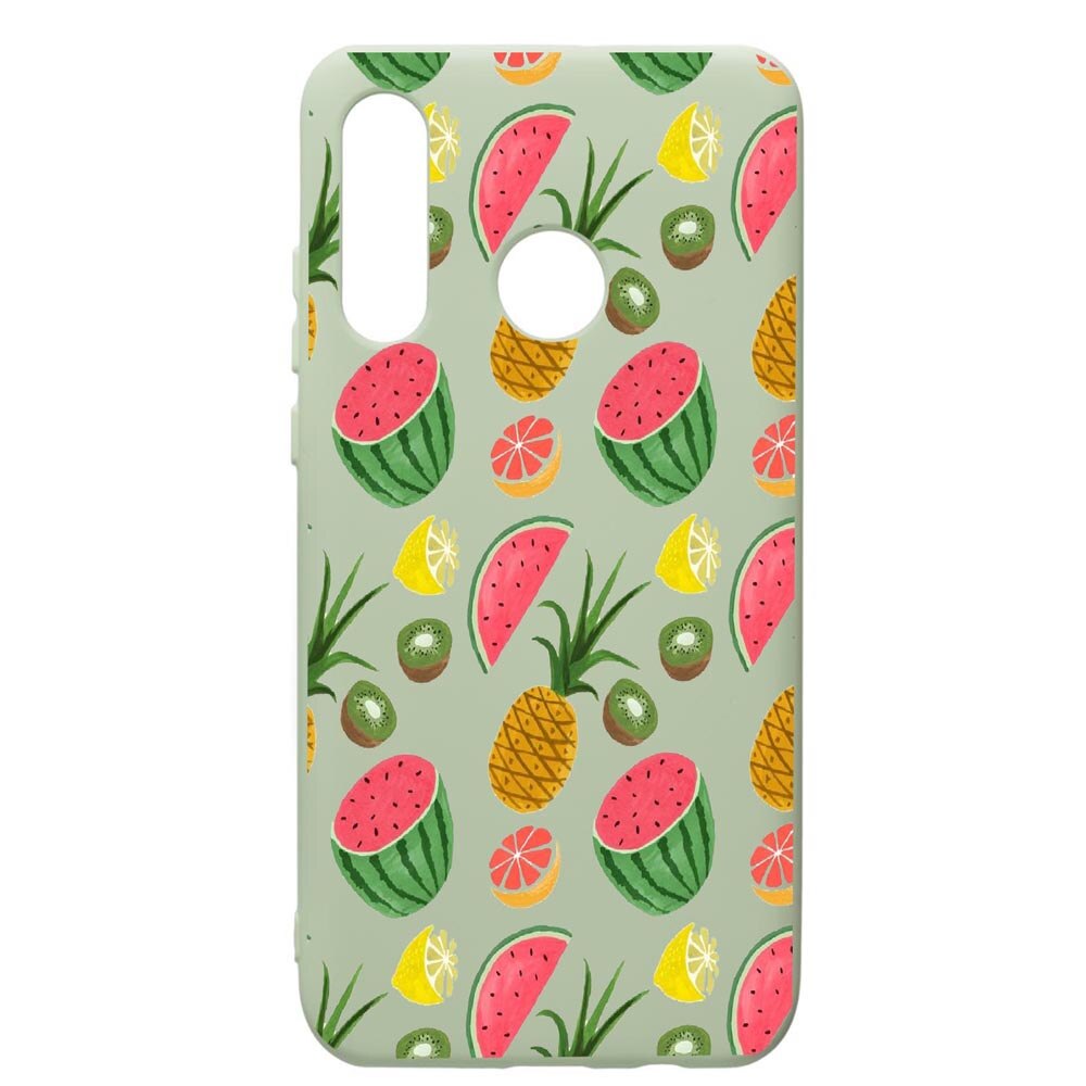 Husa de protectie Huawei P40 Lite E / Y7p, Ananas, silicon, cu interiorul din material textil, protectie camera, Beryl, PGR666