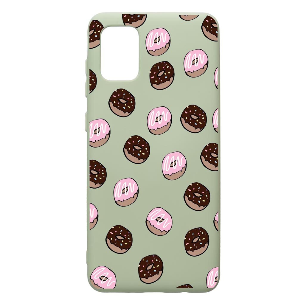 Husa de protectie Samsung Galaxy A71, Donuts, silicon, cu interiorul din material textil, protectie camera, Beryl, PGR667