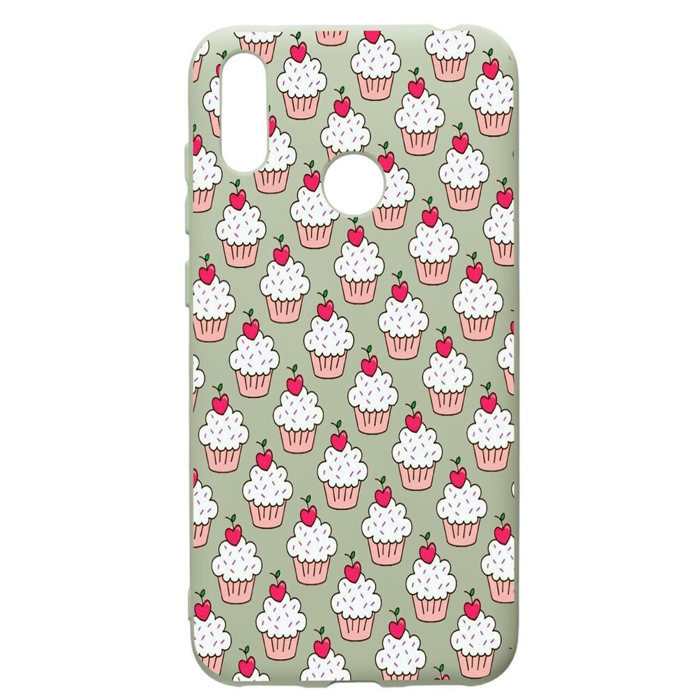 Husa de protectie Huawei Y7 2019, Muffins, silicon, cu interiorul din material textil, protectie camera, Beryl, PGR668