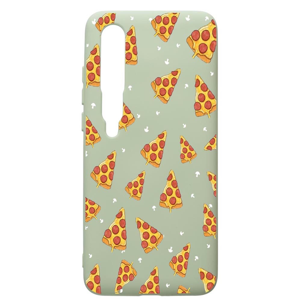 Husa de protectie Xiaomi Mi 10 / Mi 10 Pro, Pizza, silicon, cu interiorul din material textil, protectie camera, Beryl, PGR665