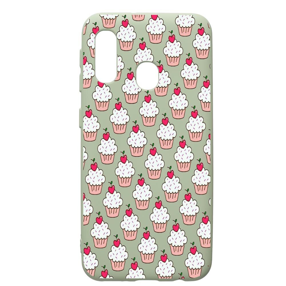 Husa de protectie Samsung Galaxy A20e, Muffins, silicon, cu interiorul din material textil, protectie camera, Beryl, PGR668