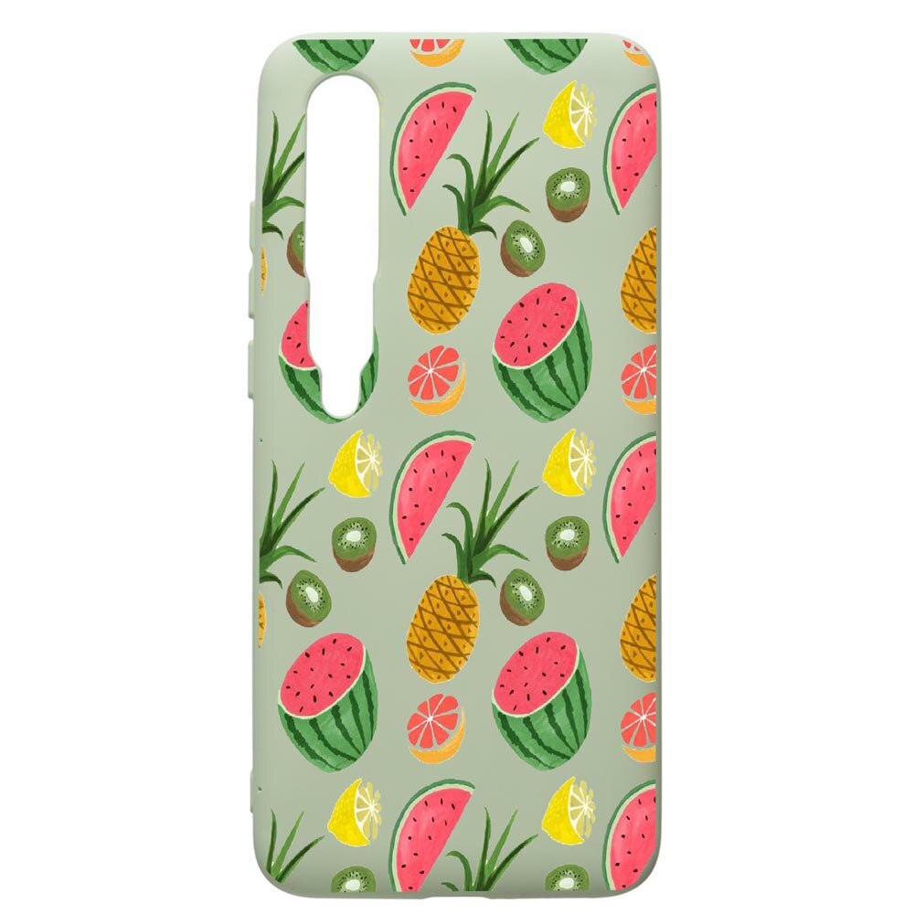 Husa de protectie Xiaomi Mi 10 / Mi 10 Pro, Ananas, silicon, cu interiorul din material textil, protectie camera, Beryl, PGR666
