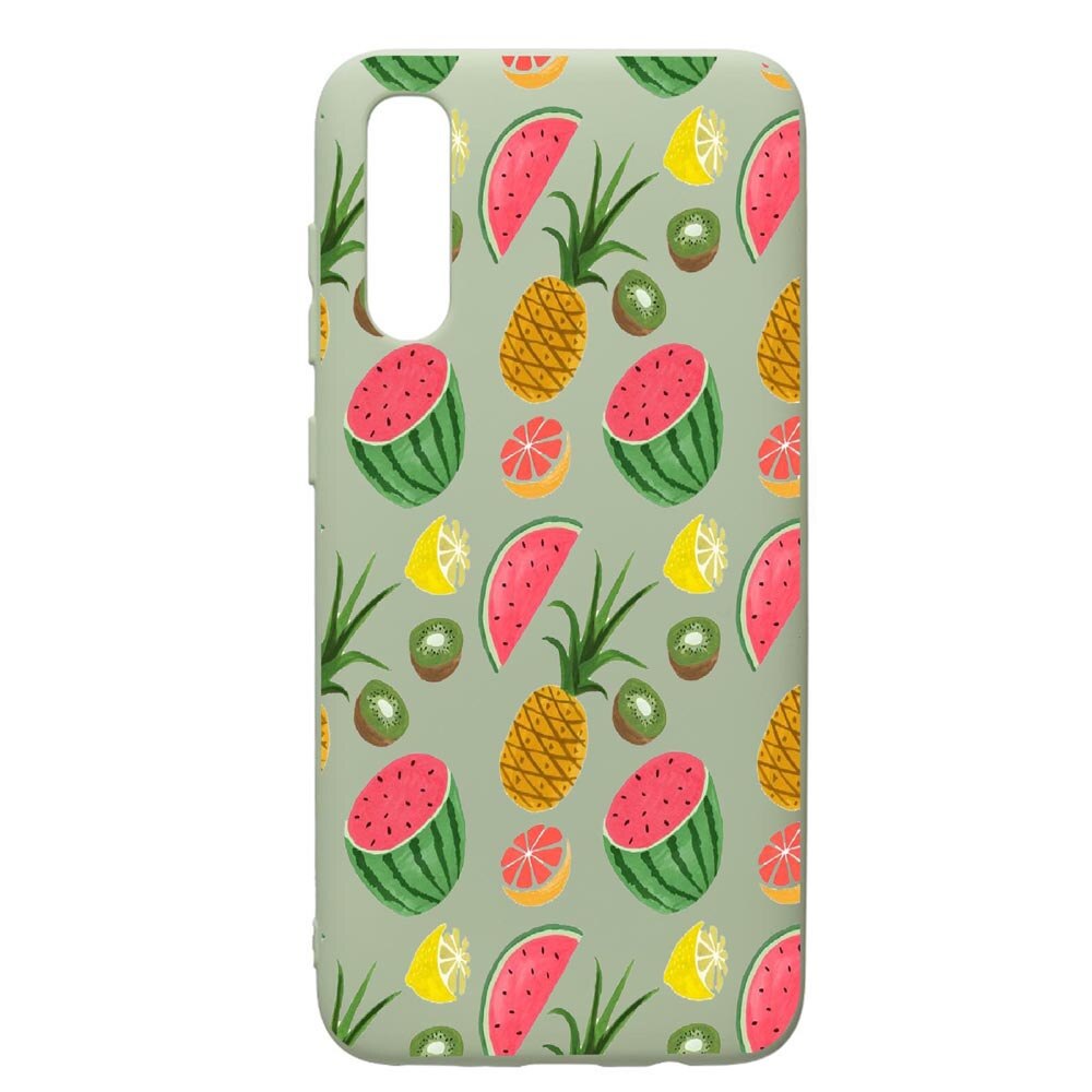 Husa de protectie Samsung Galaxy A70, Ananas, silicon, cu interiorul din material textil, protectie camera, Beryl, PGR666