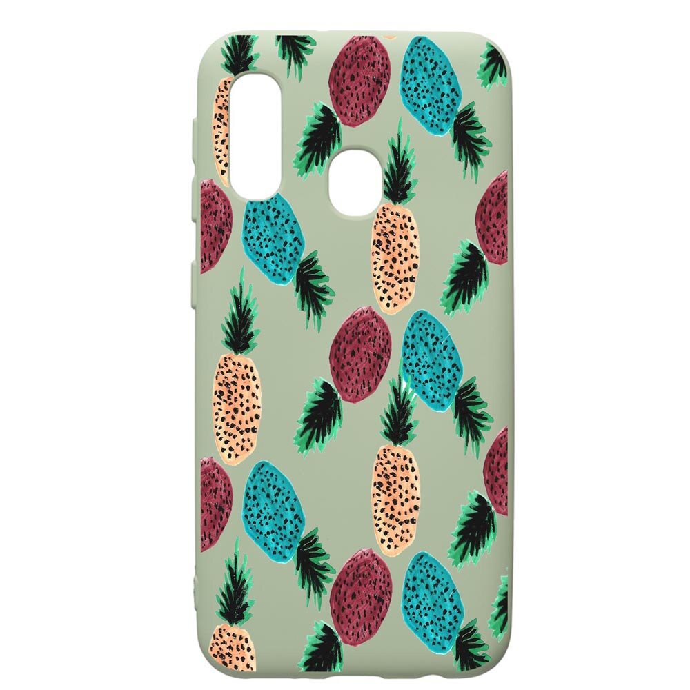 Husa de protectie Samsung Galaxy A40, Ananas, silicon, cu interiorul din material textil, protectie camera, Beryl, PGR669