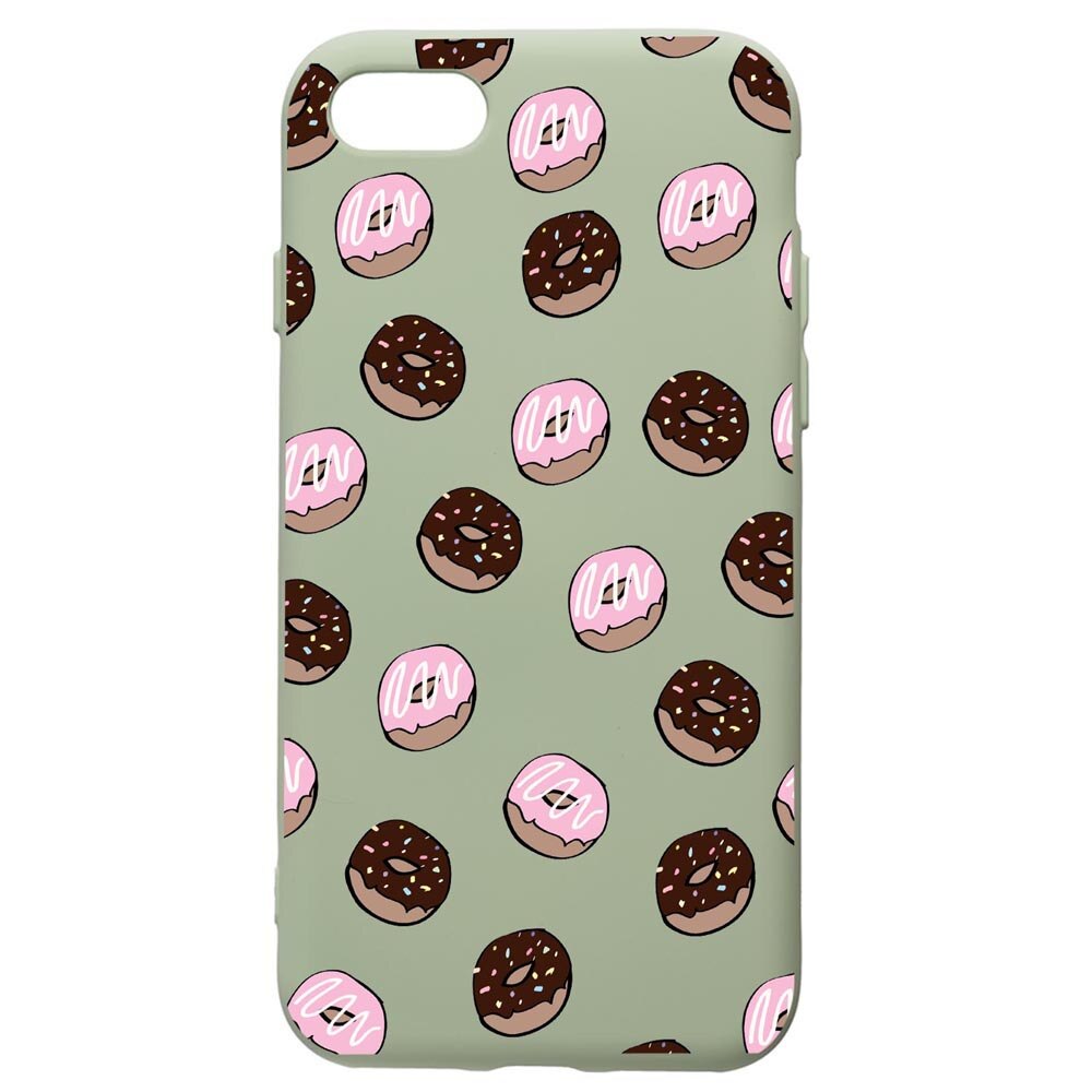 Husa de protectie Apple iPhone SE 2 / iPhone 8 / iPhone 7, Donuts, silicon, cu interiorul din material textil, protectie camera, Beryl, PGR667