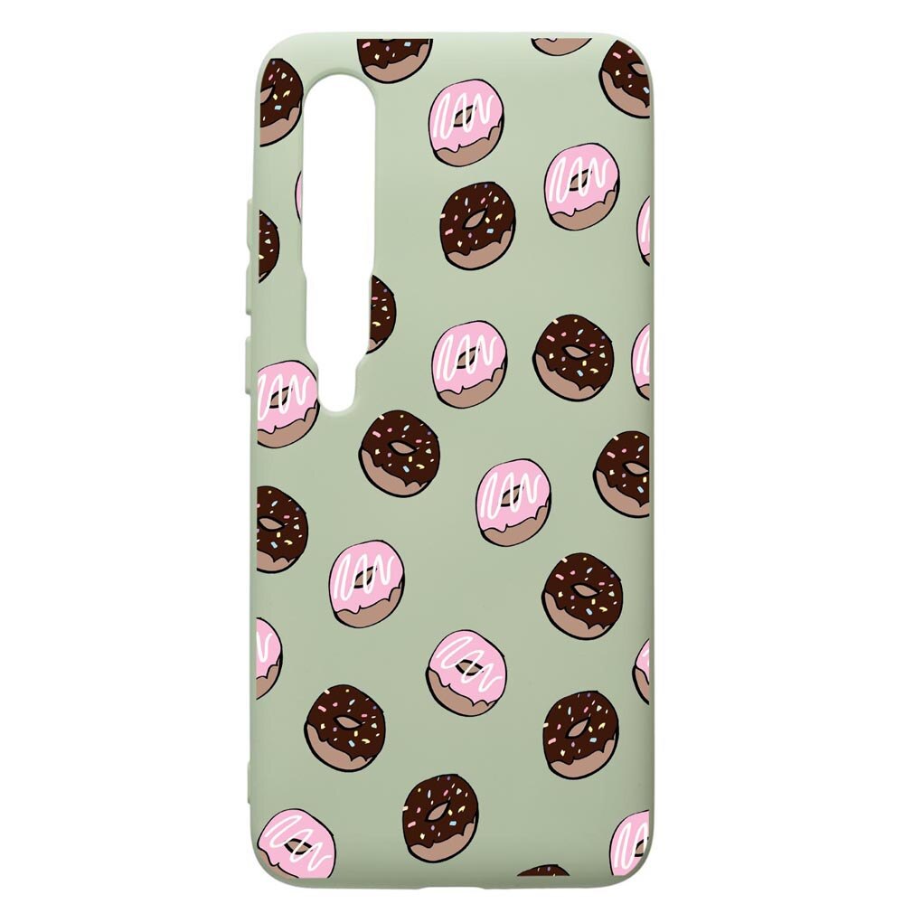 Husa de protectie Xiaomi Mi 10 / Mi 10 Pro, Donuts, silicon, cu interiorul din material textil, protectie camera, Beryl, PGR667