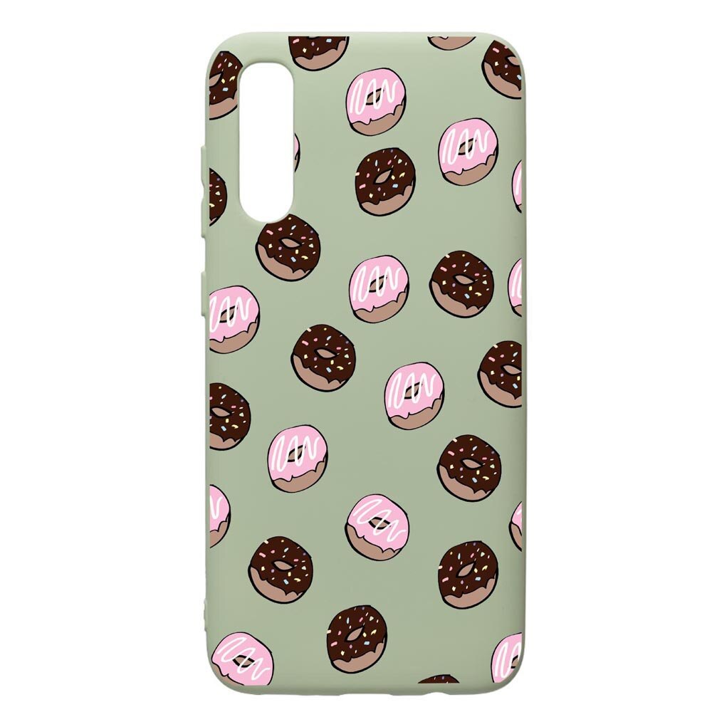 Husa de protectie Samsung Galaxy A70, Donuts, silicon, cu interiorul din material textil, protectie camera, Beryl, PGR667