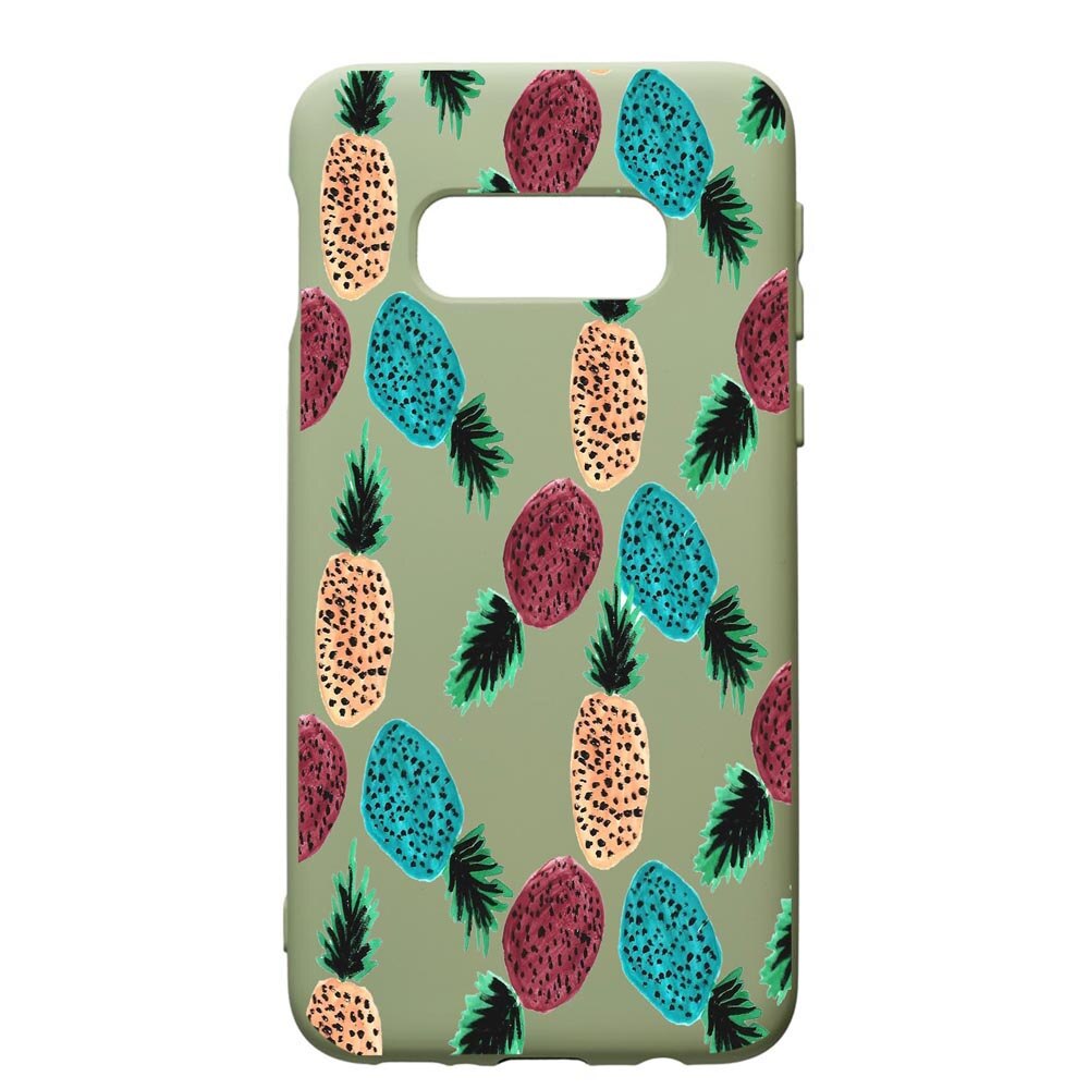 Husa de protectie Samsung Galaxy S10E, Ananas, silicon, cu interiorul din material textil, protectie camera, Beryl, PGR669