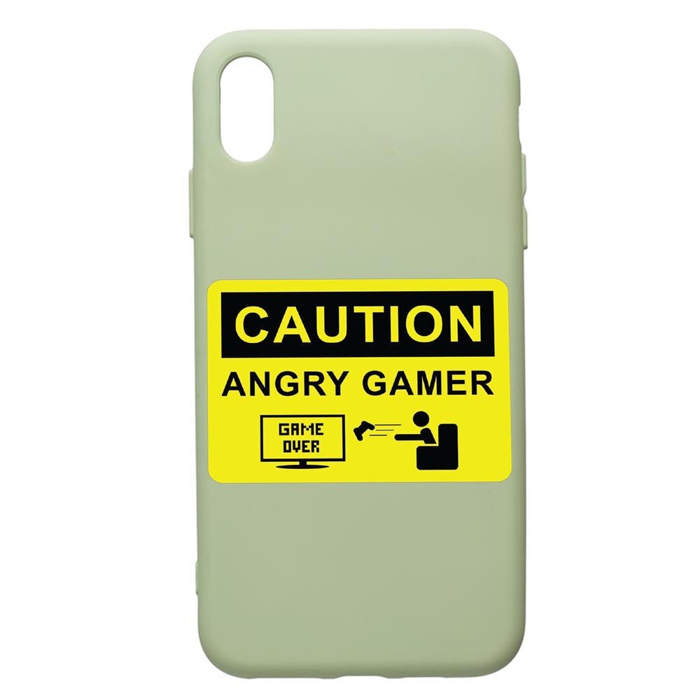 Husa de protectie Samsung Galaxy A10, Gamer - Angry Gamer, silicon, cu interiorul din material textil, protectie camera, Beryl, PGR673