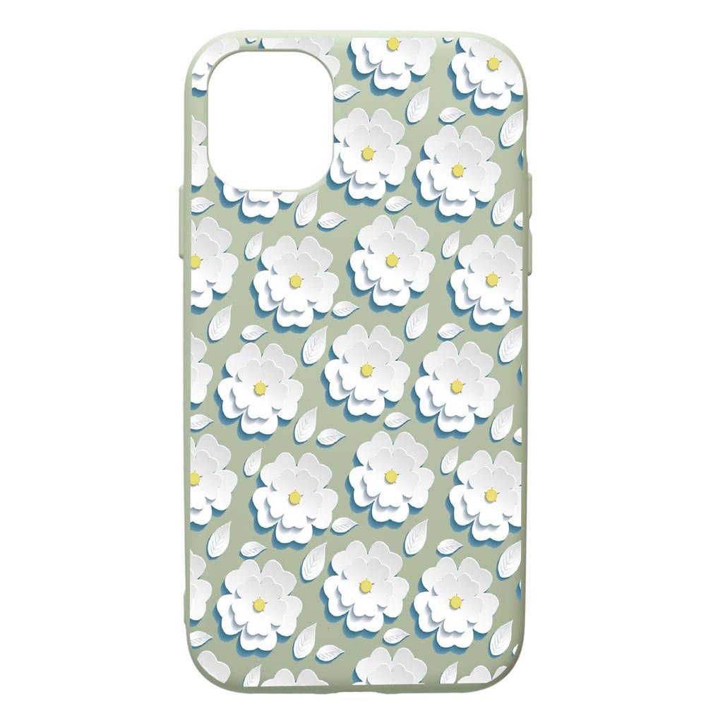 Husa de protectie Apple iPhone 12 Pro Max, Daisy - White Flower, silicon, cu interiorul din material textil, protectie camera, Beryl, PGR683