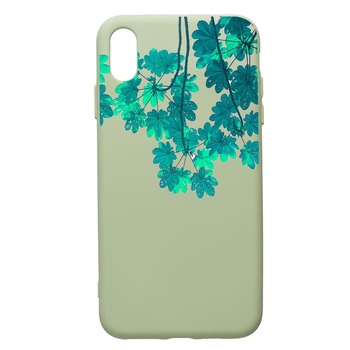 Husa de protectie Apple iPhone XS / X, Green Forest, silicon, cu interiorul din material textil, protectie camera, Beryl, PGR682 Husa de protectie Apple iPhone XS / X, Green Forest, silicon, cu interiorul din material textil, protectie camera, Beryl, PGR682
