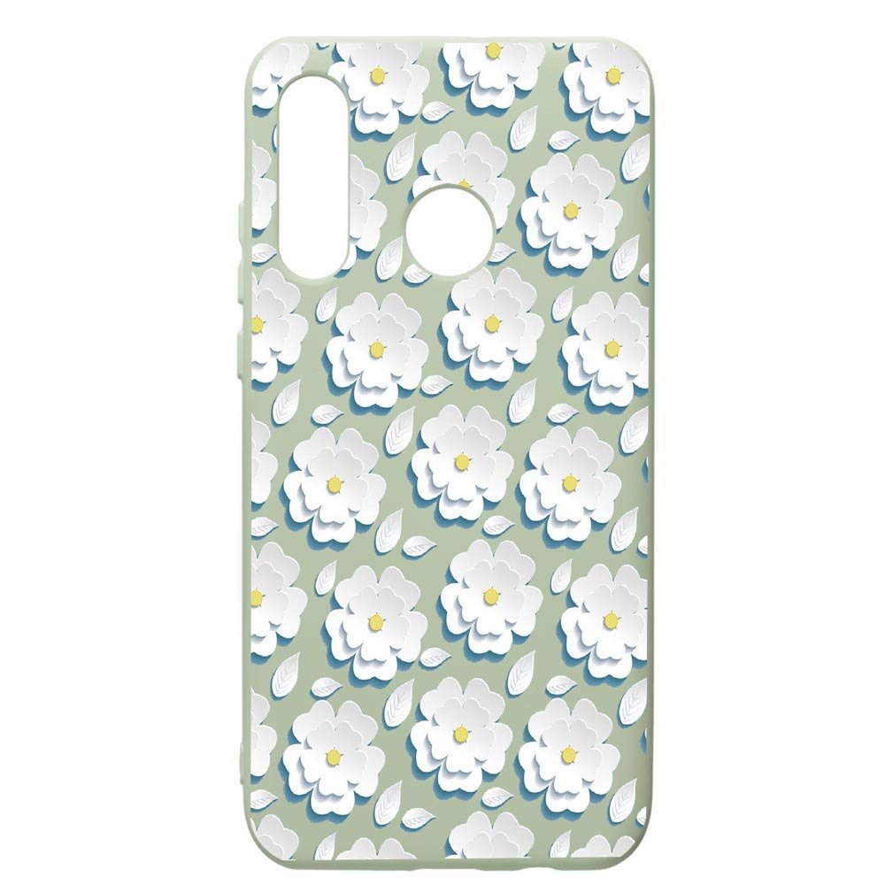 Husa de protectie Huawei P40 Lite E / Y7p, Daisy - White Flower, silicon, cu interiorul din material textil, protectie camera, Beryl, PGR683