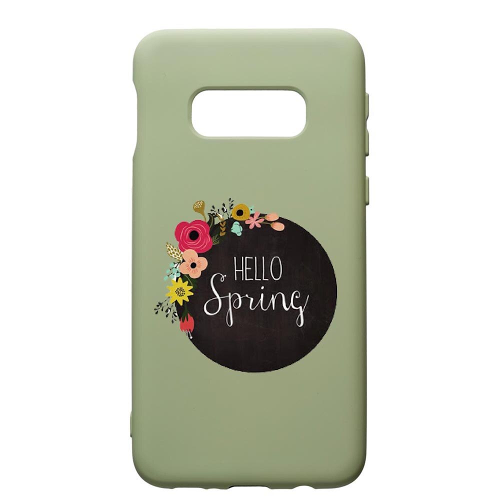 Husa de protectie Samsung Galaxy S10, Hello Spring, silicon, cu interiorul din material textil, protectie camera, Beryl, PGR684